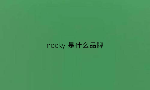 nocky是什么品牌(nochi是什么牌子)